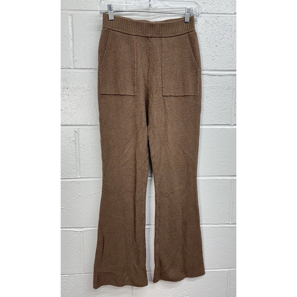 Athleta Felicity Cozy Knit Wide Leg Pant Brown Cashmere Blend /‎ Women's XS
